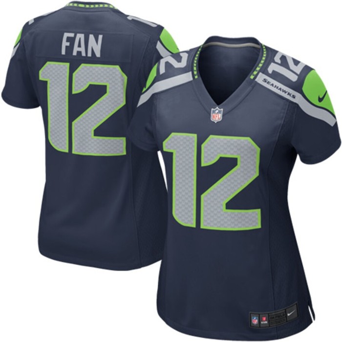 12s Seattle Seahawks Nike Womens Game Jersey - College Navy - Cocomos