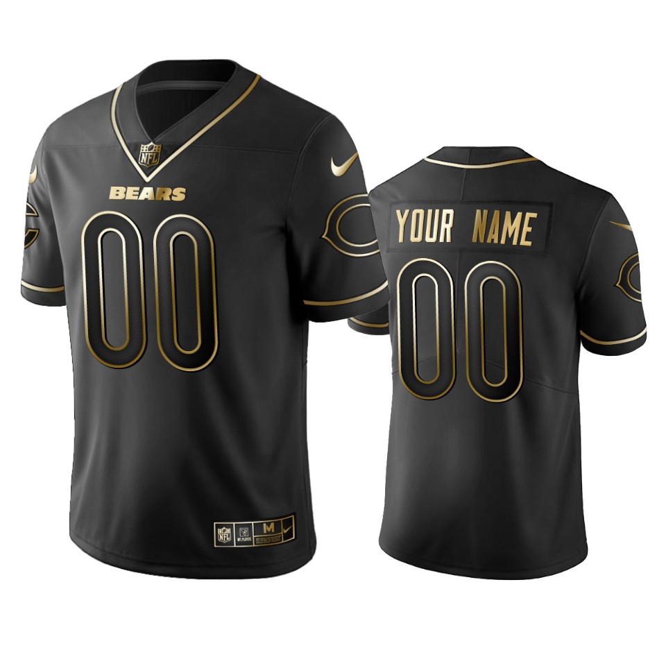 2019 Chicago Bears Custom Black Golden Edition Vapor Untouchable Limited Jersey - Mens - Cocomos