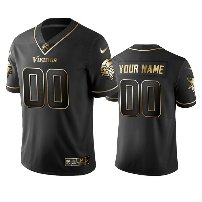 2019 Minnesota Vikings Custom Black Golden Edition Vapor Untouchable Limited Jersey - Mens - Cocomos