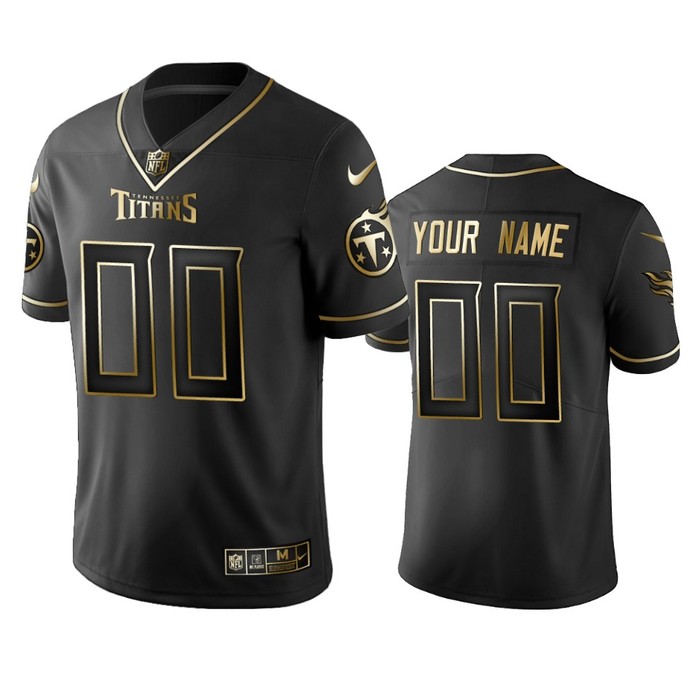 2019 Tennessee Titans Custom Black Golden Edition Vapor Untouchable Limited Jersey - Mens