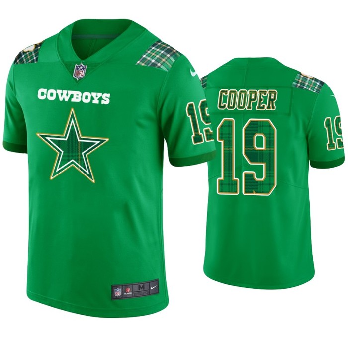 Amari Cooper Dallas Cowboys #19 Jersey St. Patricks Day Kelly Green Lucky - Men