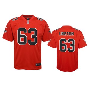 Atlanta Falcons Chris Lindstrom Red Color Rush Game Jersey - Cocomos