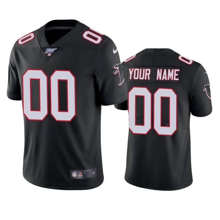 Atlanta Falcons Custom Black 100th Season Vapor Limited Jersey - Cocomos