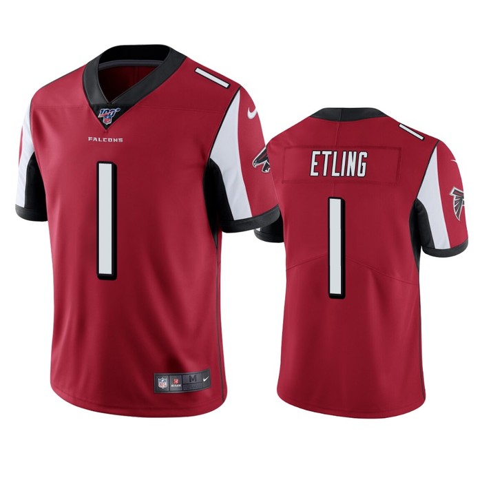 Atlanta Falcons Danny Etling Red 100th Season Vapor Limited Jersey