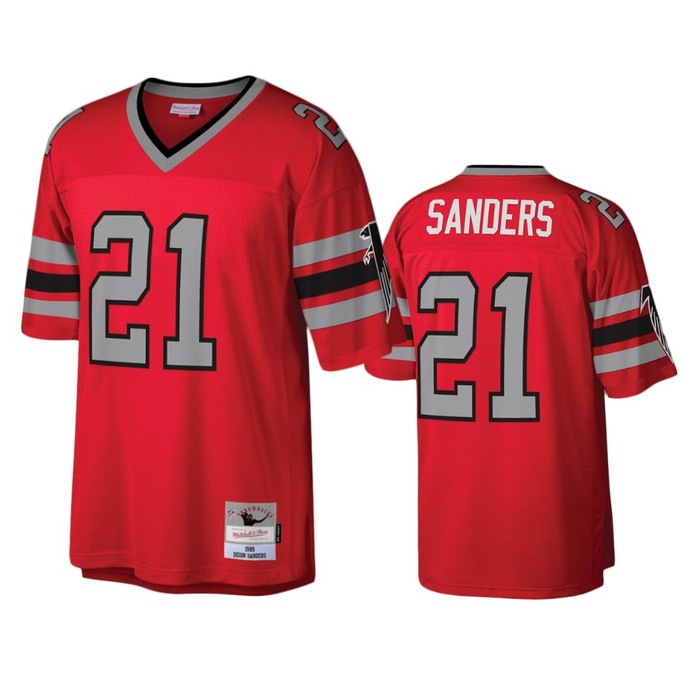 Atlanta Falcons Deion Sander Red Legacy Replica Jersey - Cocomos