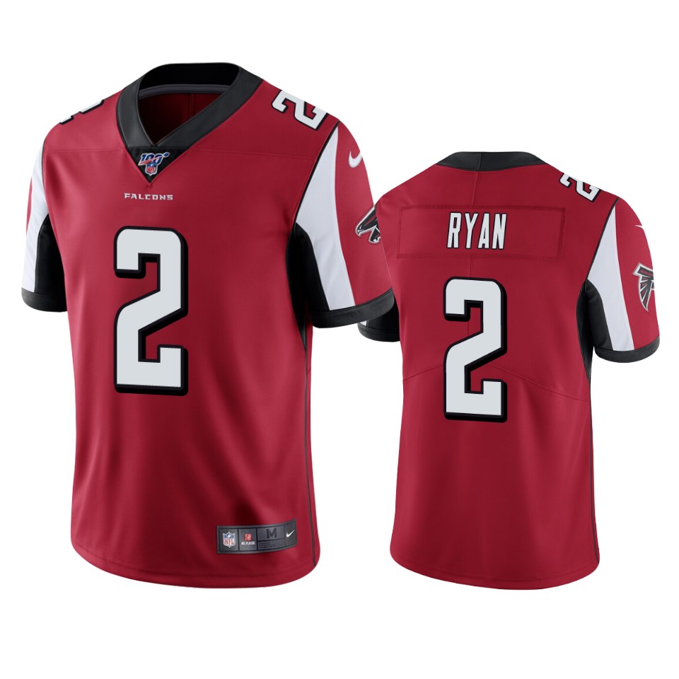 Atlanta Falcons Matt Ryan Red 100th Season Vapor Limited Jersey - Cocomos