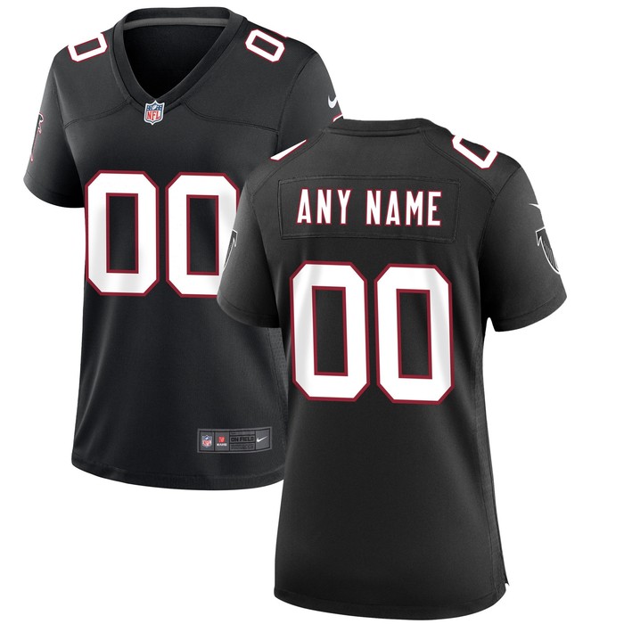 Atlanta Falcons Womens Throwback Custom Game Jersey - Black Custom Jerseys Nfl - Cocomos