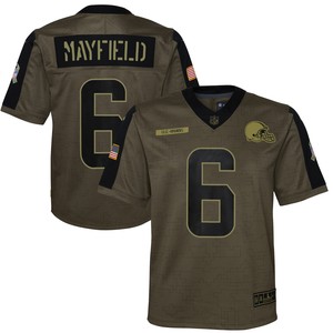 Baker Mayfield Cleveland Browns 2021 Salute To Service Game Jersey - Olive Nfl