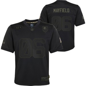 Baker Mayfield Cleveland Browns Youth 2020 Salute To Service Game Jersey - Black