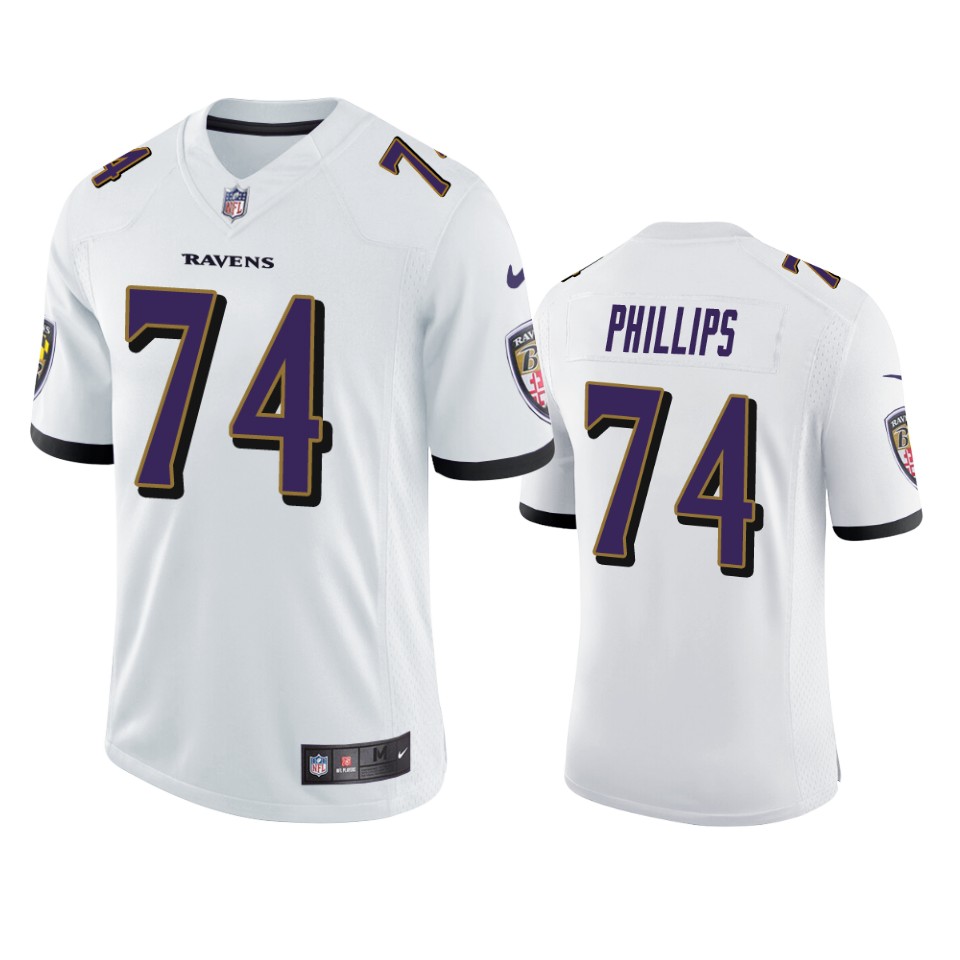 Baltimore Ravens Tyre Phillips White Vapor Limited Jersey - Cocomos