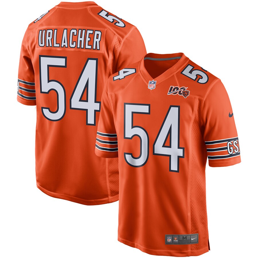 Brian Urlacher Chicago Bears Nike 100th Season Retired Game Jersey - Orange - Cocomos