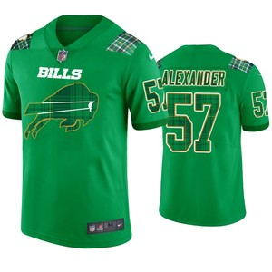 Buffalo Bills #57 Lorenzo Alexander Kelly Green St. Patricks Day Jersey - Men