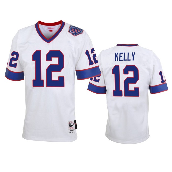 Buffalo Bills Jim Kelly White Vintage Replica Retired Player Jersey - Men