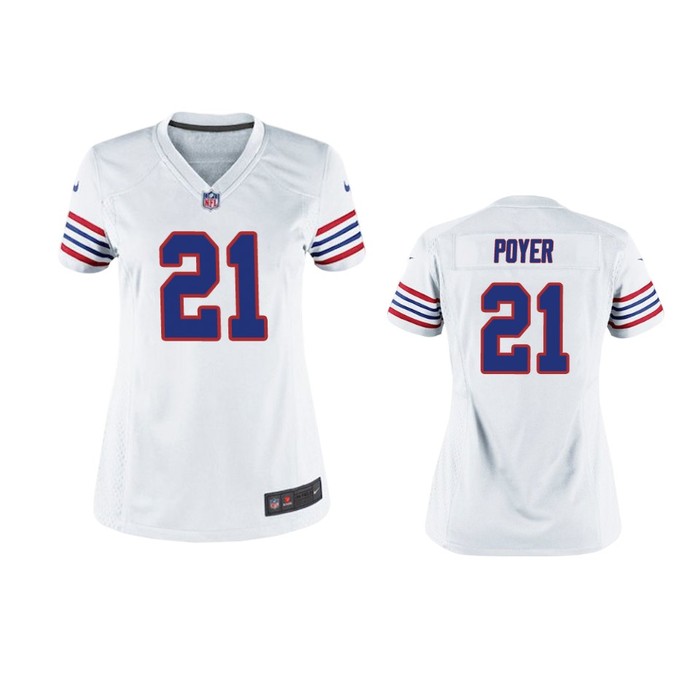 Buffalo Bills Jordan Poyer White Throwback Game Jersey - Women