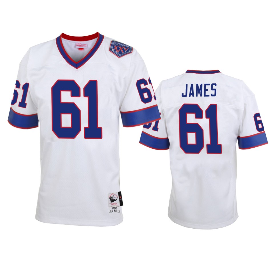 Buffalo Bills Josh James White Vintage Replica Jersey - Men - Cocomos