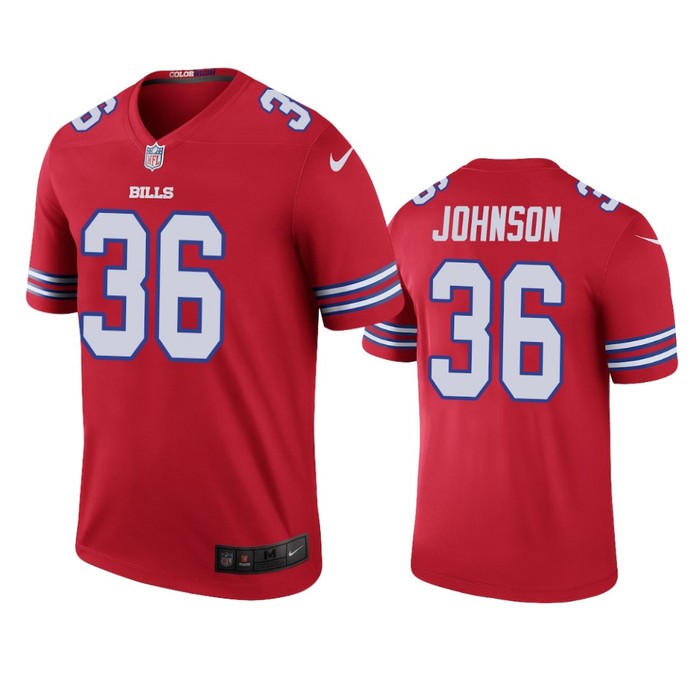 Buffalo Bills Kevin Johnson Red Color Rush Legend Jersey