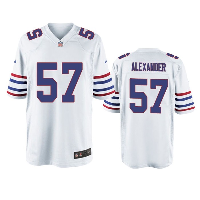 Buffalo Bills Lorenzo Alexander White Throwback Game Jersey - Men