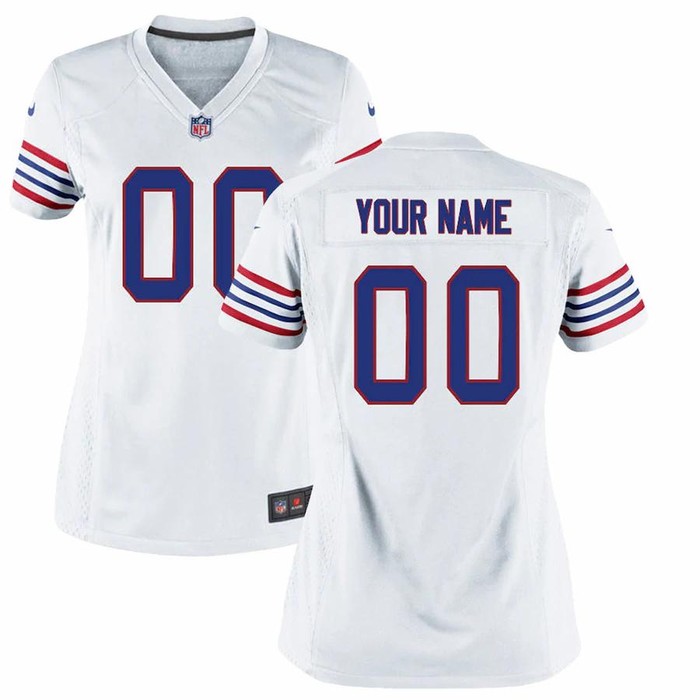 Buffalo Bills Nike Womens Custom Throwback Game Jersey - White