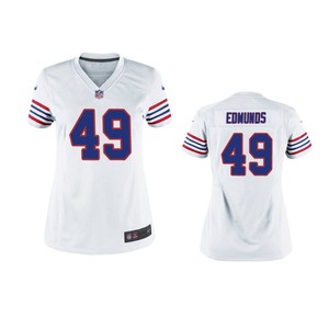 Buffalo Bills Tremaine Edmunds White Throwback Game Jersey - Women