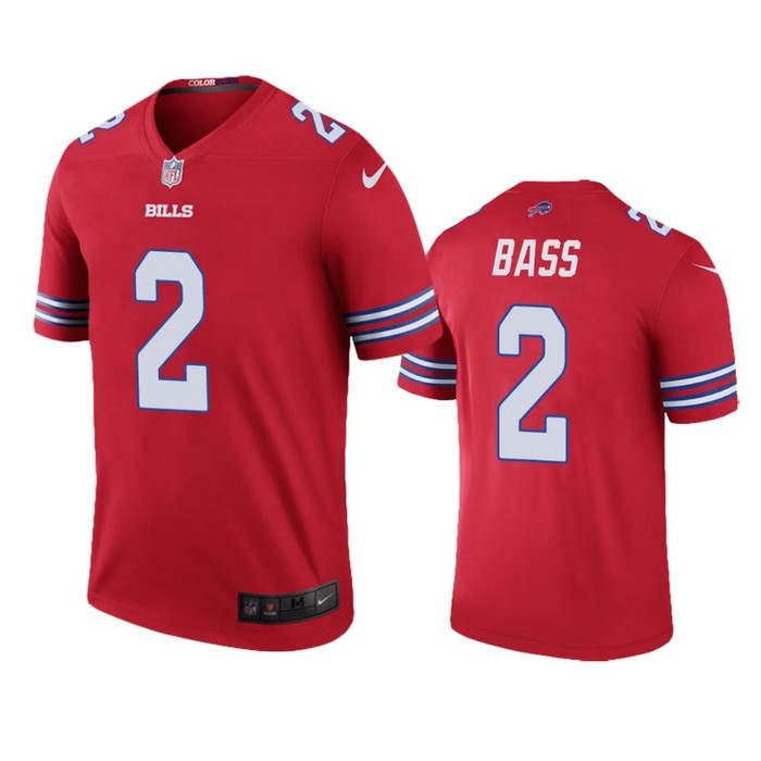 Buffalo Bills Tyler Bass Red Color Rush Legend Jersey