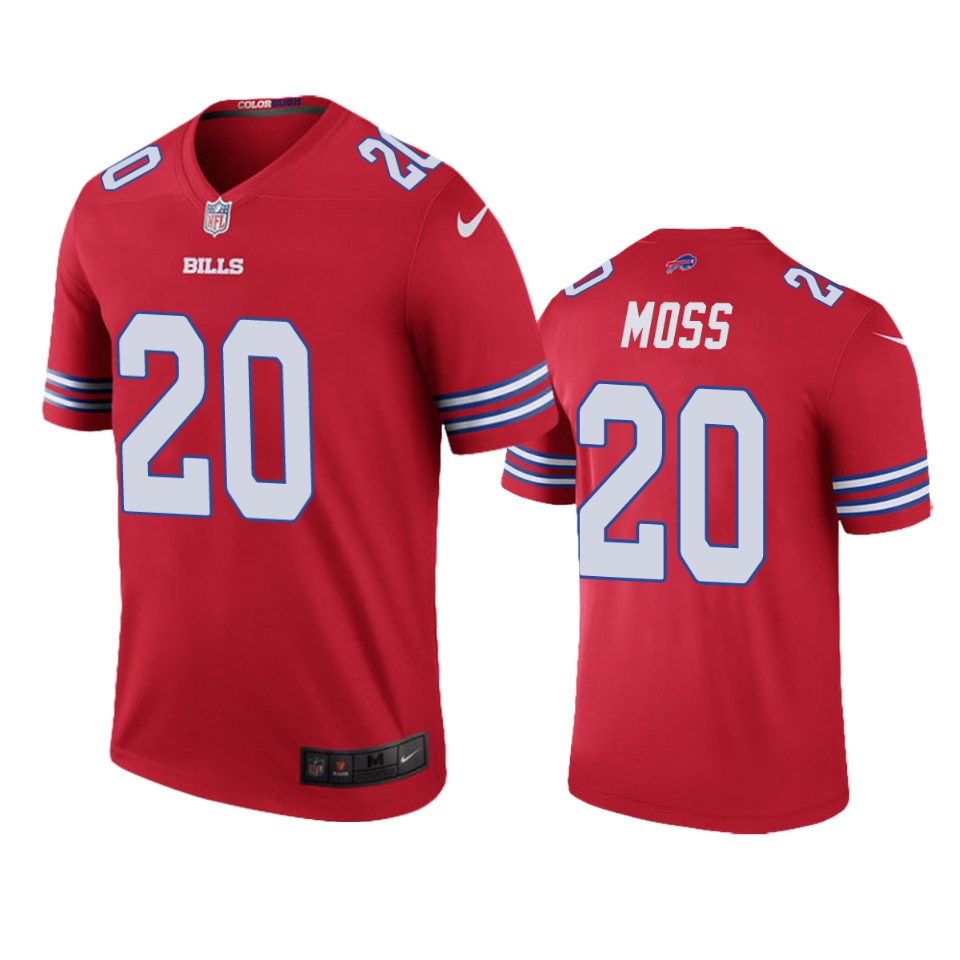 Buffalo Bills Zack Moss Red Color Rush Legend Jersey - Cocomos