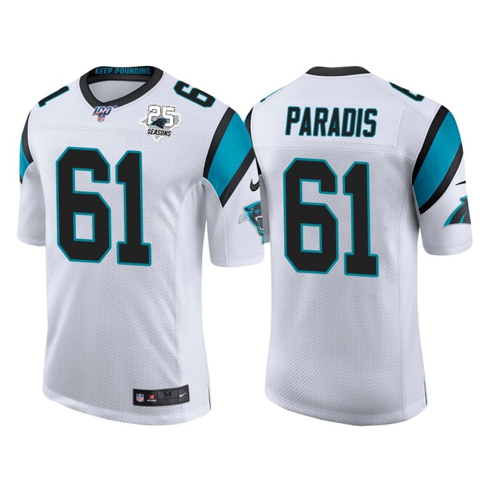 Carolina Panthers 25th Anniversary Matt Paradis White Vapor Limited Jersey - Cocomos