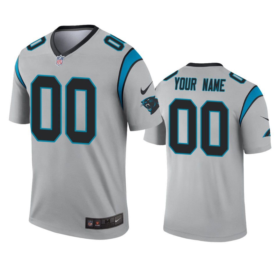 Carolina Panthers Custom Silver Inverted Legend Jersey - Cocomos