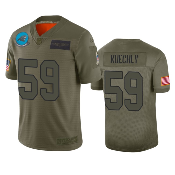 Carolina Panthers Luke Kuechly Camo 2019 Salute To Service Limited Jersey - Cocomos