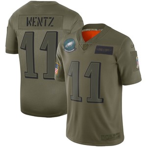 Carson Wentz Philadelphia Eagles Nike Youth 2019 Salute To Service Game Jersey - Olive