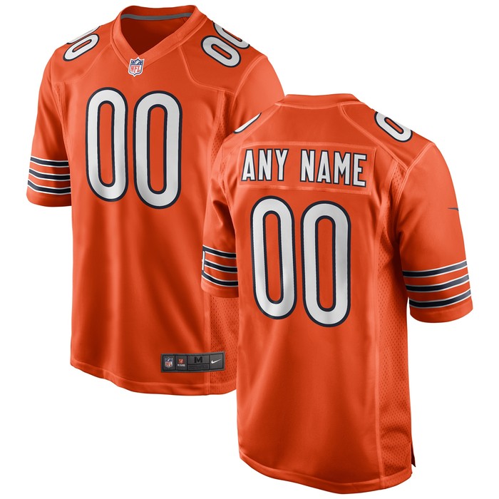 Chicago Bears Alternate Custom Game Jersey Orange Custom Jerseys Nfl