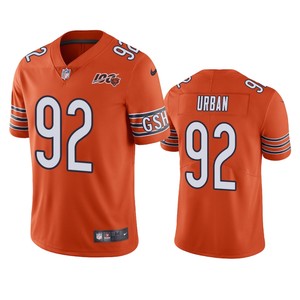 Chicago Bears Brent Urban Orange 100th Season Vapor Limited Jersey