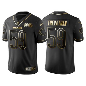 Chicago Bears Danny Trevathan 100th Anniversary Black Gold Logo Jersey