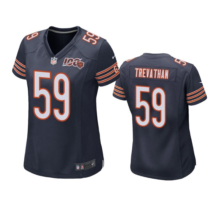 Chicago Bears Danny Trevathan Navy 100th Season Game Jersey - Womens