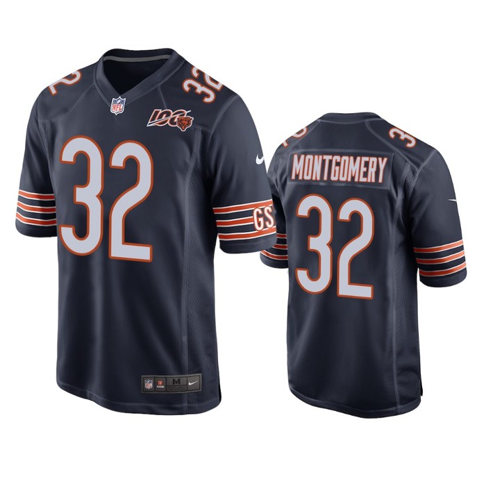 Chicago Bears David Montgomery Navy 100th Season Game Jersey - Mens