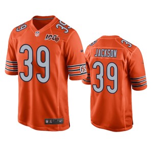 Chicago Bears Eddie Jackson Orange 100th Season Game Jersey - Mens