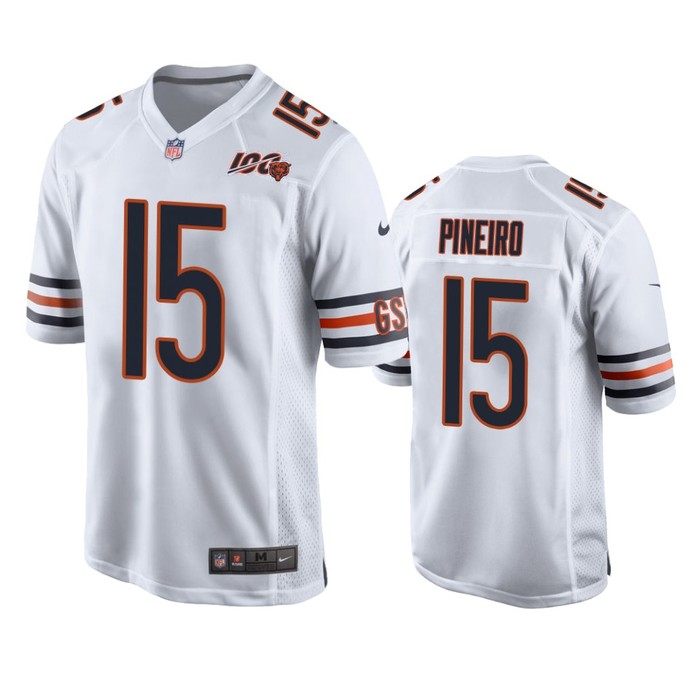 Chicago Bears Eddy Pineiro White 100th Season Game Jersey - Cocomos