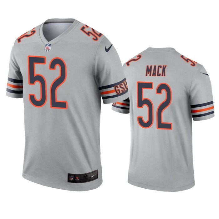 Chicago Bears Khalil Mack Silver Inverted Legend Jersey - Cocomos