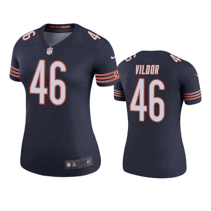 Chicago Bears Kindle Vildor Navy Color Rush Legend Jersey - Womens