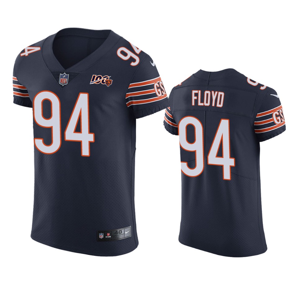 Chicago Bears Leonard Floyd Navy 100th Season Vapor Elite Jersey - Cocomos