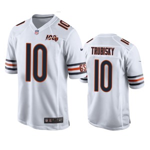 Chicago Bears Mitchell Trubisky White 100th Season Game Jersey - Men