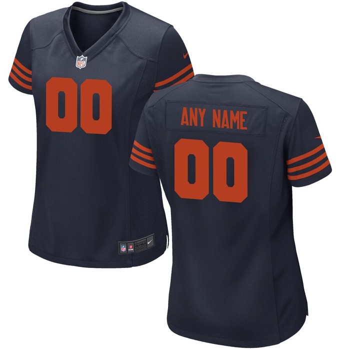 Chicago Bears Nike Womens Custom Throwback Game Jersey - Navy