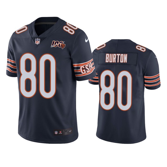 Chicago Bears Trey Burton Navy 100th Season Vapor Limited Jersey