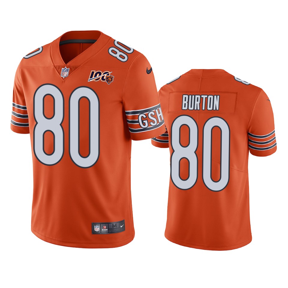 Chicago Bears Trey Burton Orange 100th Season Vapor Limited Jersey - Cocomos