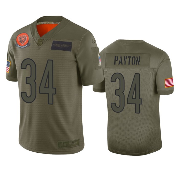 Chicago Bears Walter Payton Camo 2019 Salute To Service Limited Jersey