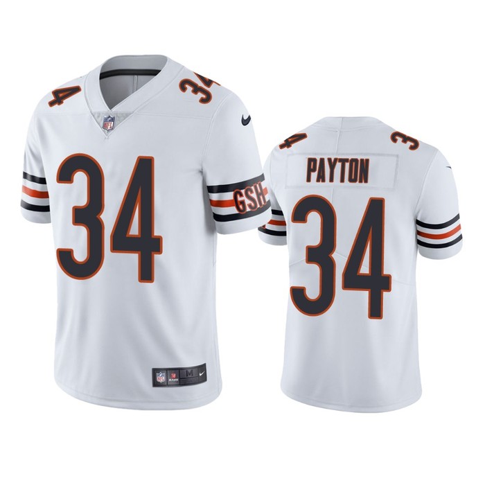 Chicago Bears Walter Payton White Vapor Limited Jersey