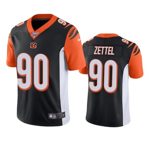 Cincinnati Bengals Anthony Zettel Black 100th Season Vapor Limited Jersey - Cocomos