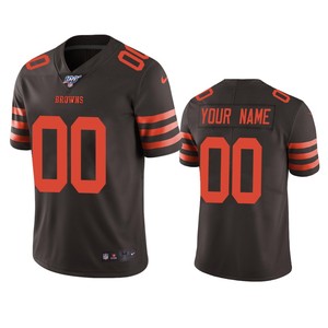 Cleveland Browns Custom Brown 100th Season Color Rush Limited Jersey - Cocomos