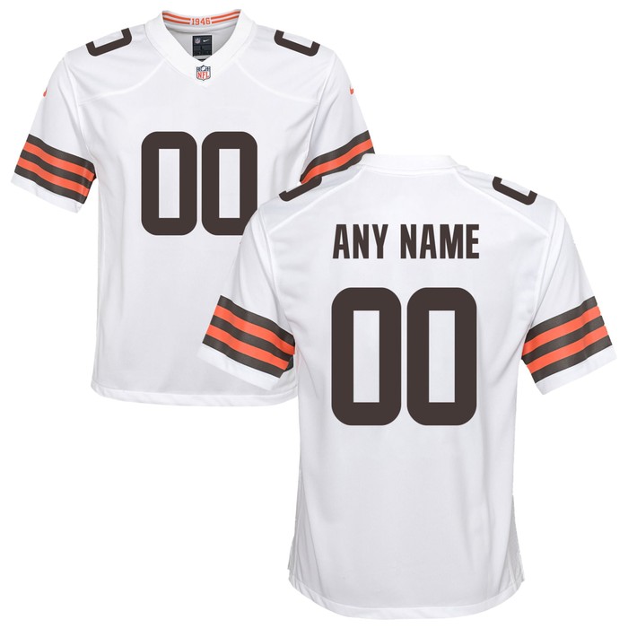 Cleveland Browns Custom Game Jersey - White Custom Jerseys Nfl - Cocomos