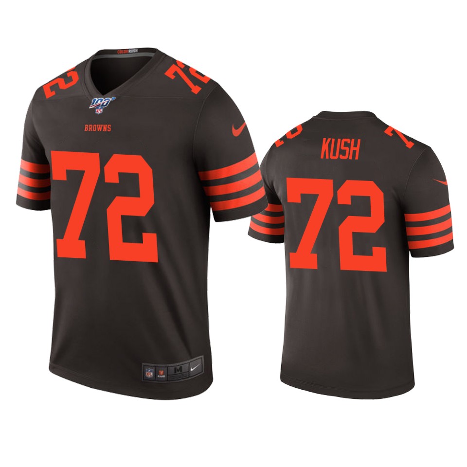 Cleveland Browns Eric Kush Brown 100th Season Color Rush Legend Jersey - Cocomos