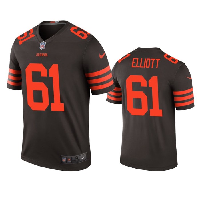 Cleveland Browns Jordan Elliott Brown Color Rush Legend Jersey - Cocomos